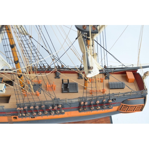 258 - Well built wooden plank on frame static model of HMS Surprise, likely from the 1/75 scale Mamoli kit... 