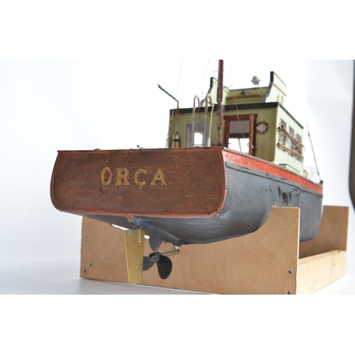 261 - Large scratch built wooden radio controlled model of the 'Orca' as featured in the film Jaws, approx... 