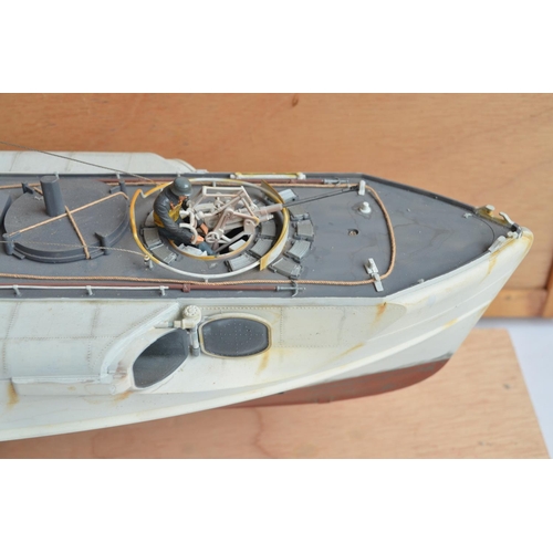 264 - Radio controlled 1/35 scale German Navy Schnellboot model as converted from the plastic kit by Itale... 