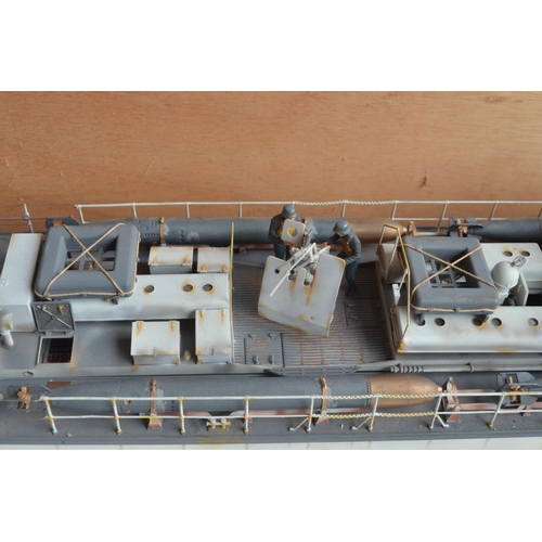 264 - Radio controlled 1/35 scale German Navy Schnellboot model as converted from the plastic kit by Itale... 