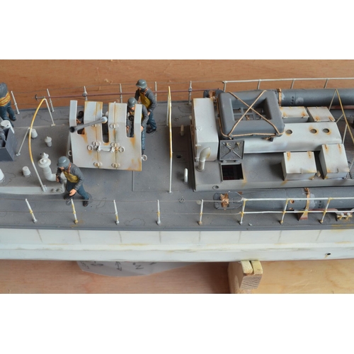 264 - Radio controlled 1/35 scale German Navy Schnellboot model as converted from the plastic kit by Itale... 