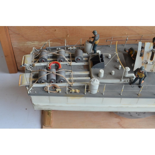 264 - Radio controlled 1/35 scale German Navy Schnellboot model as converted from the plastic kit by Itale... 