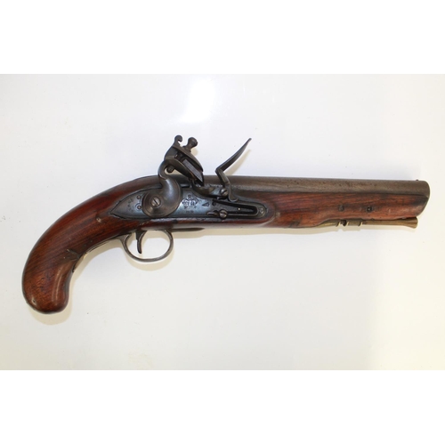 1109 - Circa late-C18th Tower British military flintlock pistol. Complete with original brass fittings and ... 