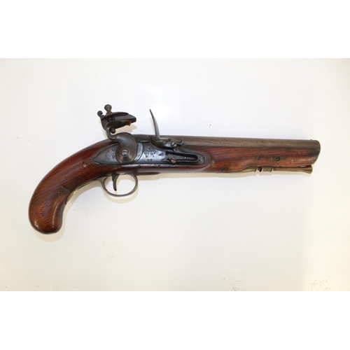 1109 - Circa late-C18th Tower British military flintlock pistol. Complete with original brass fittings and ... 