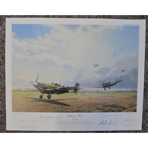 1141 - Three limited edition aviation prints to include 'Return To France' by Alan Holt, 465/850 with CoA a... 