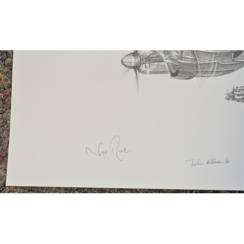 1142 - Three limited edition pencil sketch prints, all Battle Of Britain to include 'Against All Odds' by M... 