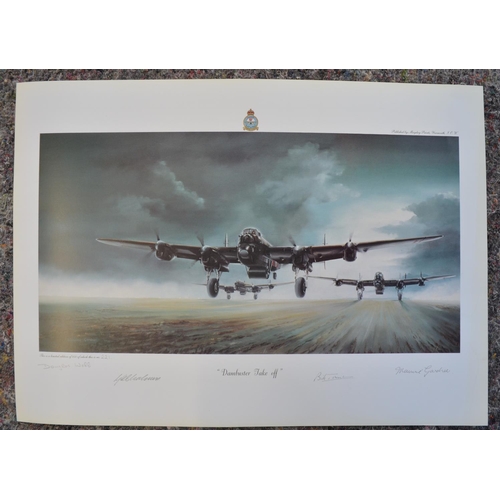 1143 - Four Dambuster themed aviation prints to include limited edition 'American Dambuster', 95/180 with C... 