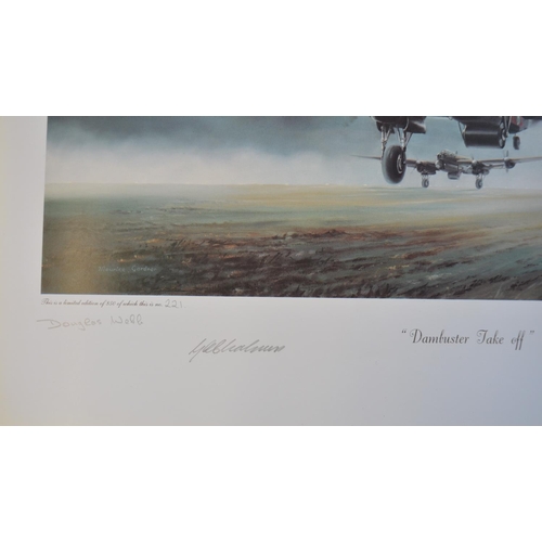 1143 - Four Dambuster themed aviation prints to include limited edition 'American Dambuster', 95/180 with C... 