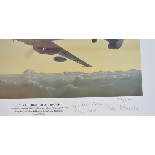 1145 - Three limited edition aviation prints to include 'Lancaster Dusk' by Marl Postlethwaite, 213/850 wit... 