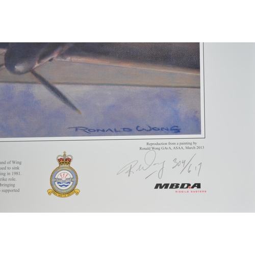 1147 - Two aviation prints by Ronald Wong to include Limited edition 'Reflecting On 70 Years' by Ronald Won... 