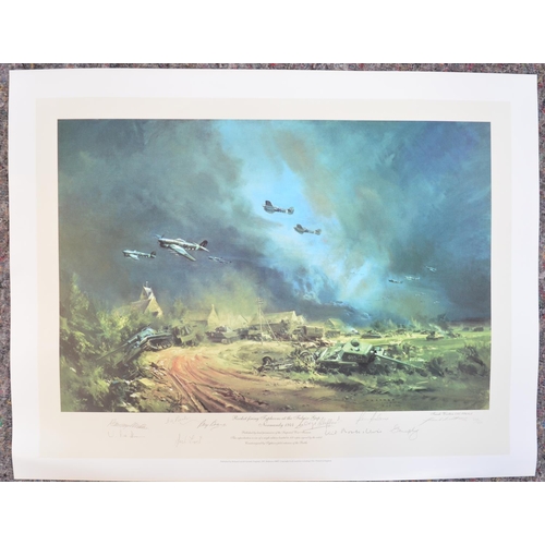 1148 - Limited edition print 'Rocket Firing Typhoons at the Falaise Gap, Normandy 1944' by Frank Wootton, s... 