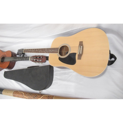 922 - Chord CW26 6 string acoustic guitar, Martinez MTC-11 6 string Spanish guitar, Supreme Class 1 banjo ... 