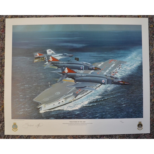 1149 - Five limited edition aviation prints, all signed in pencil by the artists, most with signatures of f... 