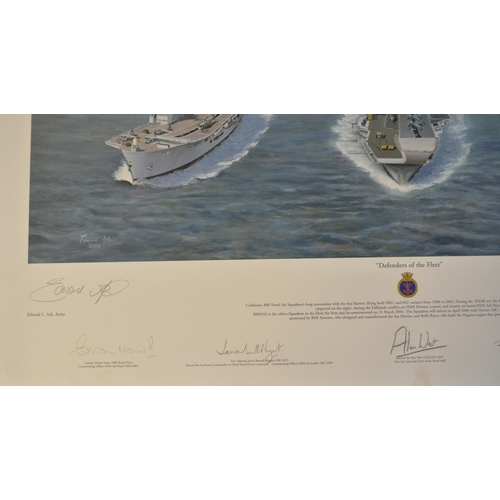 1149 - Five limited edition aviation prints, all signed in pencil by the artists, most with signatures of f... 