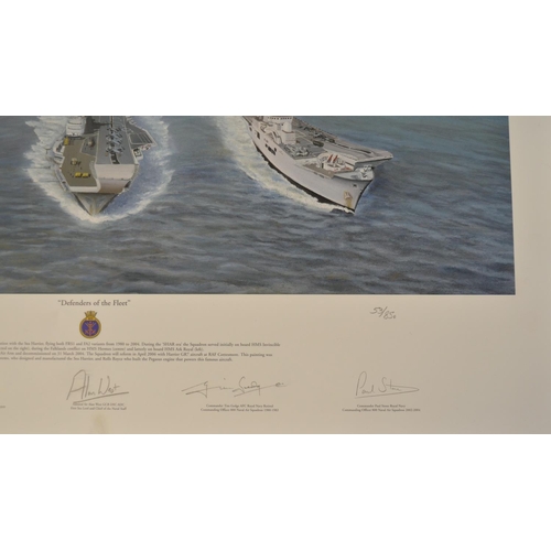 1149 - Five limited edition aviation prints, all signed in pencil by the artists, most with signatures of f... 