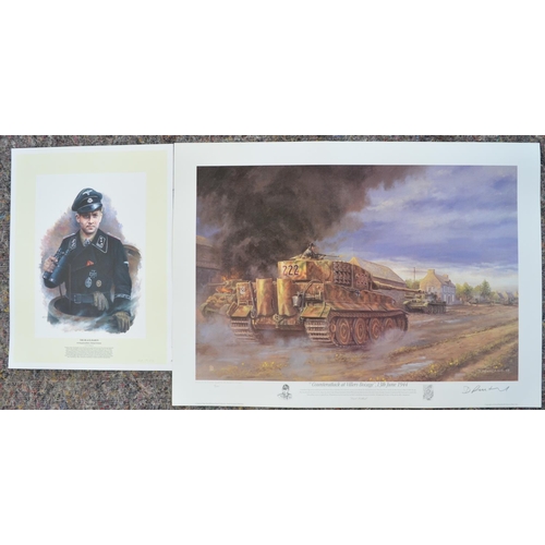 1152 - Four limited edition military prints to include 'Counterattack at Villers Bocage, 13th June 1944' by... 