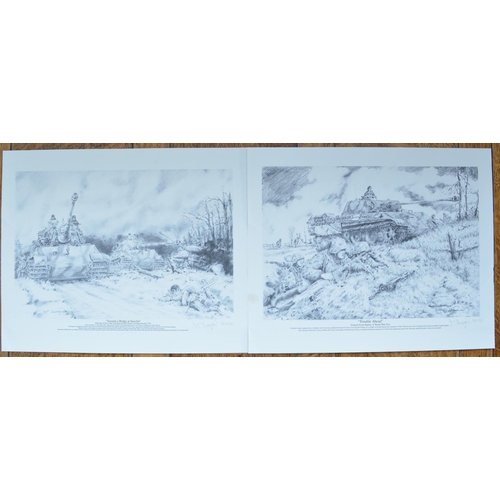 1152 - Four limited edition military prints to include 'Counterattack at Villers Bocage, 13th June 1944' by... 