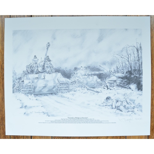 1152 - Four limited edition military prints to include 'Counterattack at Villers Bocage, 13th June 1944' by... 