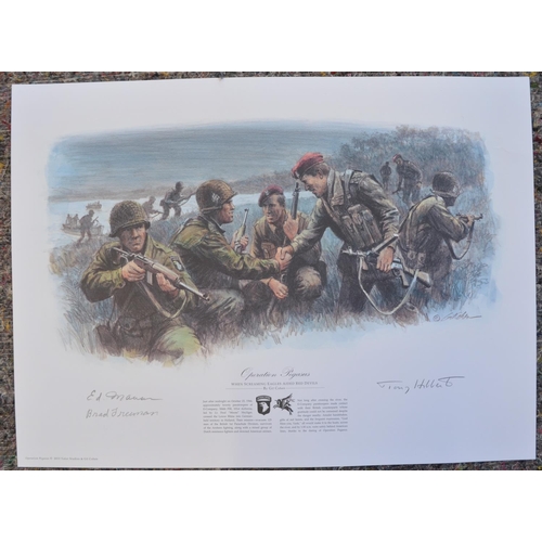 1153 - Four military prints, 3 related to Easy Company, 506th PIR, 101st Airborne division WWII to include ... 