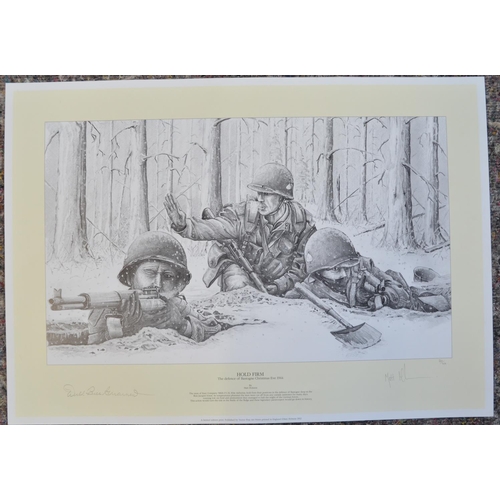 1153 - Four military prints, 3 related to Easy Company, 506th PIR, 101st Airborne division WWII to include ... 