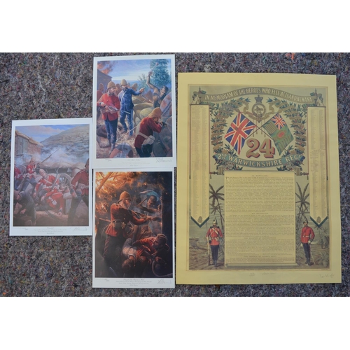 1156 - Three limited edition Zulu Wars related prints by Mark Churns to include 'Pinned Like Rats in a Hole... 