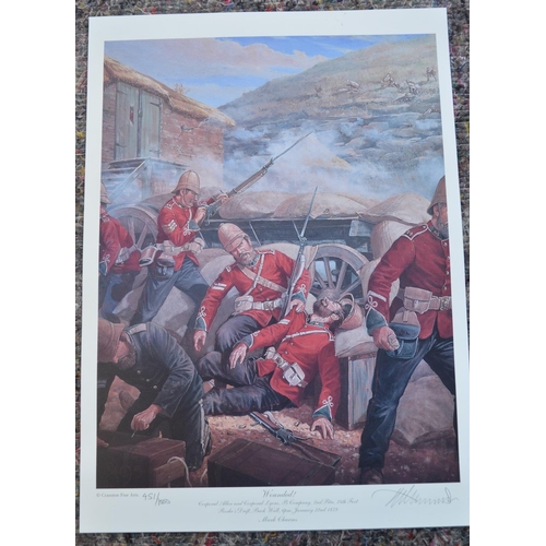 1156 - Three limited edition Zulu Wars related prints by Mark Churns to include 'Pinned Like Rats in a Hole... 