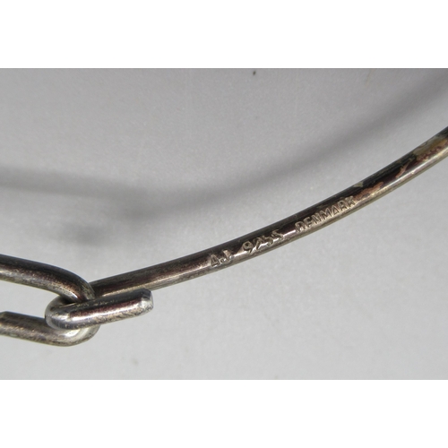 1059 - George Jensen silver broom pendant No. 142, hallmarked 925, Denmark,  George Jensen, on a silver nec... 