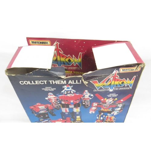 352 - Matchbox Voltron Giant Lion Force Voltron, heavy damage to box, all figures are present, with wear t... 