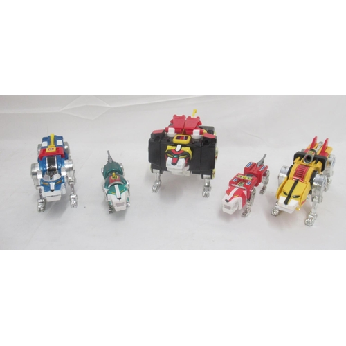 352 - Matchbox Voltron Giant Lion Force Voltron, heavy damage to box, all figures are present, with wear t... 