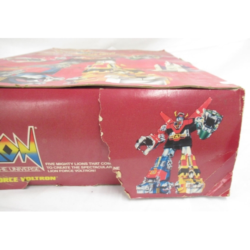 352 - Matchbox Voltron Giant Lion Force Voltron, heavy damage to box, all figures are present, with wear t... 