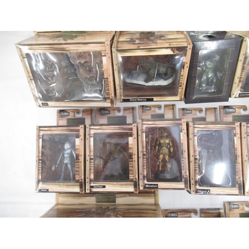 356 - 19 Ray Harryhausen Film Library Cold Cast Resin figures, boxes have been opened, figures appear in g... 