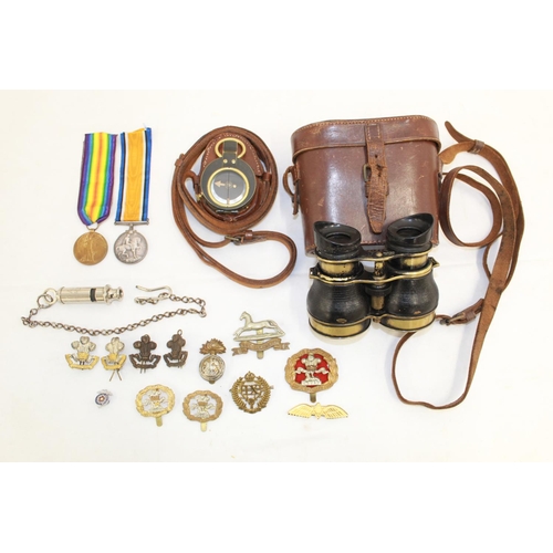 1137 - Collection of military items. Victory Medal, 1914-18 War Medal. To 7784 Pte J.J. Isaacks. Middlesex ... 