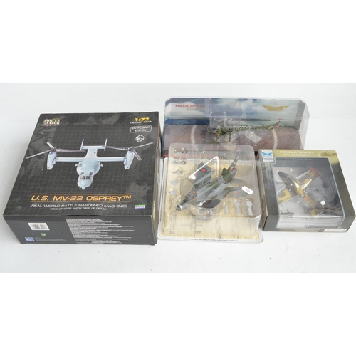 233 - Four diecast and plastic model aircraft to include a 1/48 scale Corgi AA51907 Bell 47G, AAC Historic... 