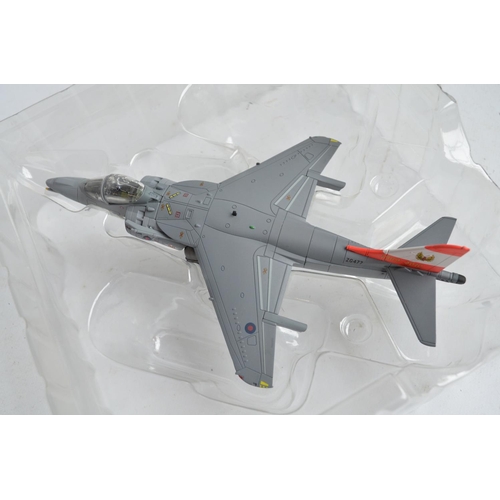 1157 - Mixed lot to include a diecast 1/72 scale RAF Harrier GR9 model by Hobbymaster (model mint with seal... 