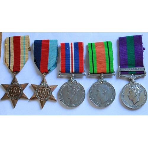 988 - General Service Medal. To 6343734 Pte R.W. Shrubsole. 2nd Battalion Royal West Kent Regiment. 1939-4... 