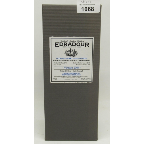 1068 - Edradour Distillery, Oloroso Sherry Cask Matured Vintage 2006, cask no. 240, Highland single malt wh... 