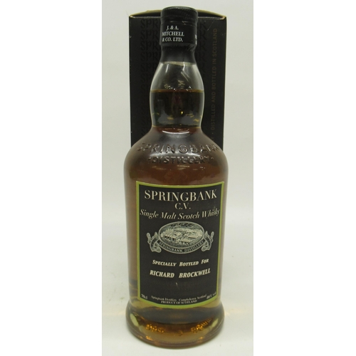 1074 - J. & A. Mitchell & Co., Ltd., Springbank C.V., specially bottled, single malt whisky, 46%, 70cl bott... 