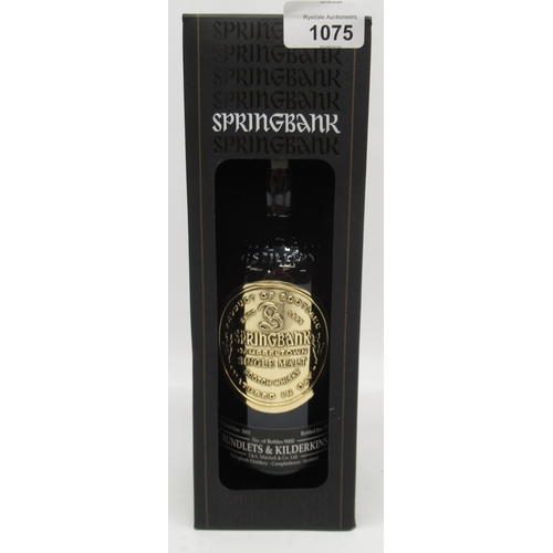 1075 - J. & A. Mitchell & Co., Ltd., Rundlets & Kilderkins, Springbank matured in oak, Campbeltown single m... 