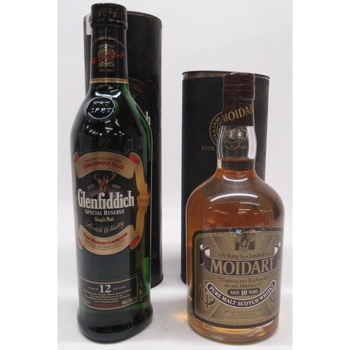 1079 - William Cadenhead Ltd., Moidart aged 10 years, pure malt whisky, 46%, 70cl bottle and The Glenfiddic... 