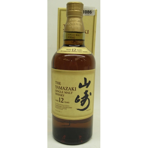 1086 - Yamazaki Distillery produced by Suntory, The Yamazaki aged 12 years, single malt whisky, 43% 70cl bo... 