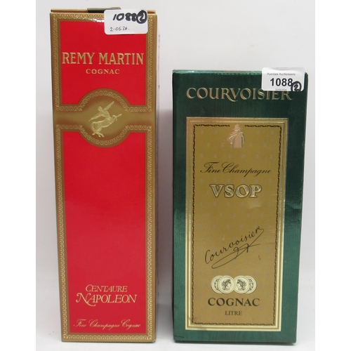 1088 - Courvoisier Fine Champagne V.S.O.P. cognac, 40% 1 litre bottle and Remy Martin Fine Champagne cognac... 