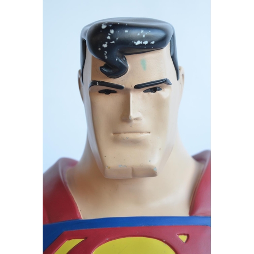 10 - Large painted resin Superman comic bust from TM & Co, 1999 (Warner Bros store). Some paint chipping,... 