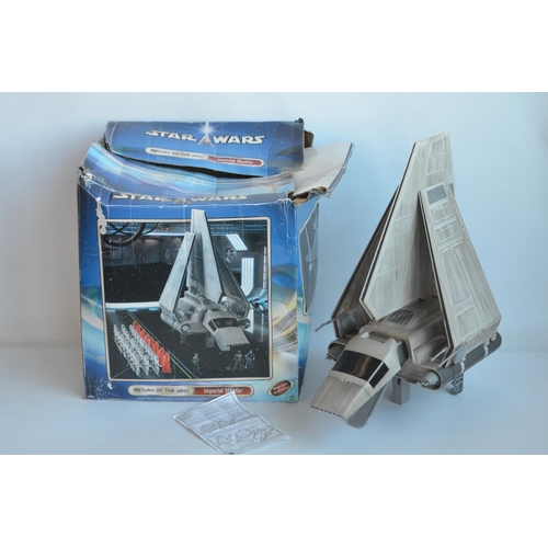 Large scale Imperial Shuttle (Return Of The Jedi) from Hasbro (C-005A). Model in excellent condition, appears complete and undamaged (other than minor scuffs and playwear) with working wing fold trigger, retractable landing gear, fold down ramp etc. Box poor, with instruction sheet