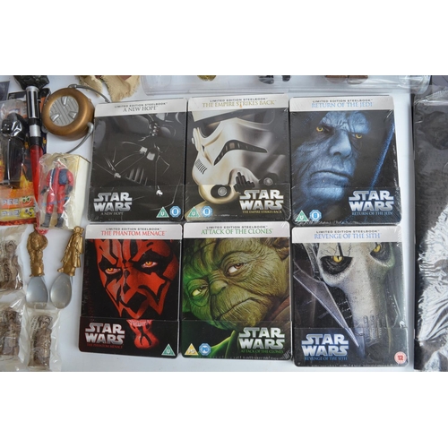7 - Collection of Star Wars related items and collectibles to include Kellogg's cereal giveaway model fi... 