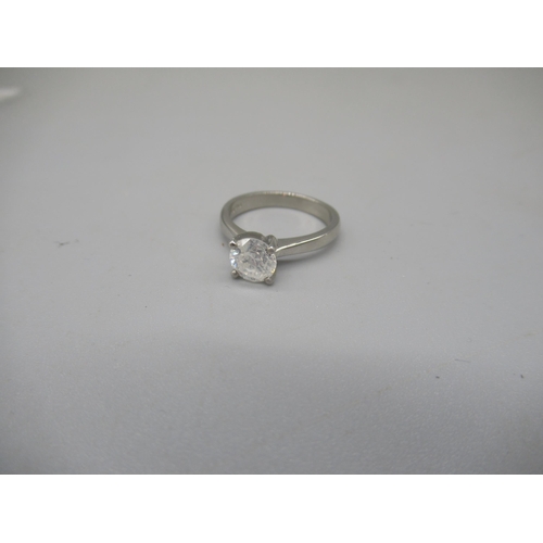 1000 - Platinum diamond solitaire ring, brilliant cut diamond approx. weight 1.01ct, stamped 950, size K, 4... 