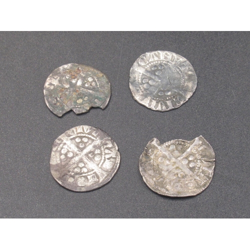 1677 - Edward I (1272-1307) 4 silver hammered pennies