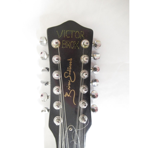 1 - Brian Eastwood 'Victor Brox' custom build 12 string electric guitar, L114.5cm with black leather car... 