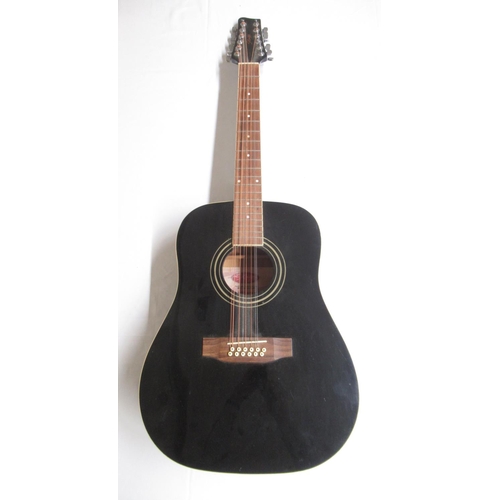 7 - Stagg model. SW205/12-BK serial no. 0706/149 12 string acoustic guitar, lacking 3 strings, Clifford ... 
