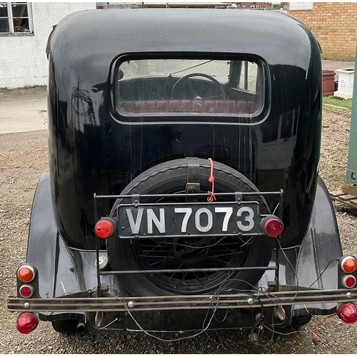 1194A - Classic 1935 Morris 8 saloon in red/black finish. 885cc petrol, historic classification, 4 door, reg... 