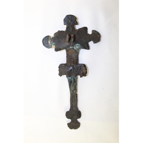 217 - Collection of religious fragments of various ages and styles, to include a copper alloy cruciform br... 